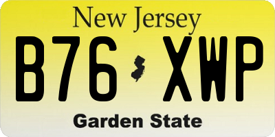 NJ license plate B76XWP