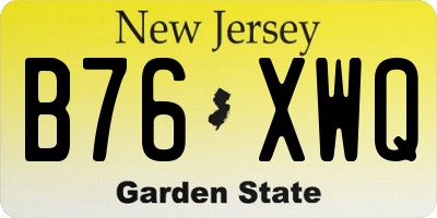 NJ license plate B76XWQ