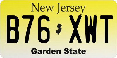 NJ license plate B76XWT