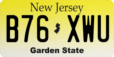 NJ license plate B76XWU