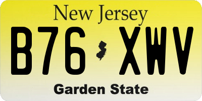 NJ license plate B76XWV
