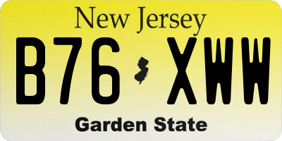 NJ license plate B76XWW