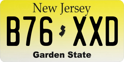 NJ license plate B76XXD