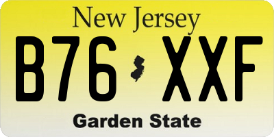 NJ license plate B76XXF