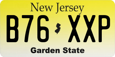 NJ license plate B76XXP