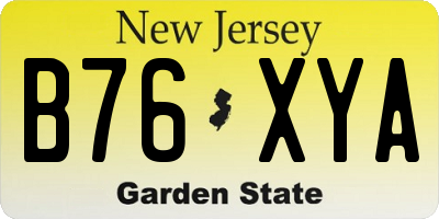 NJ license plate B76XYA