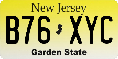 NJ license plate B76XYC