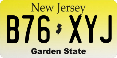 NJ license plate B76XYJ