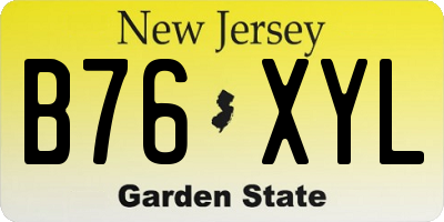 NJ license plate B76XYL