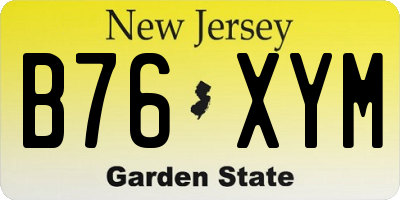 NJ license plate B76XYM