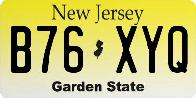 NJ license plate B76XYQ