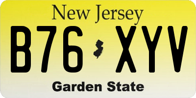 NJ license plate B76XYV