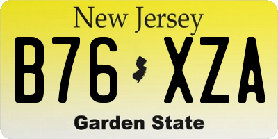 NJ license plate B76XZA