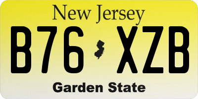 NJ license plate B76XZB