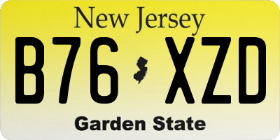 NJ license plate B76XZD