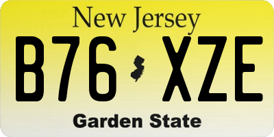 NJ license plate B76XZE