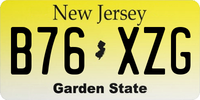 NJ license plate B76XZG