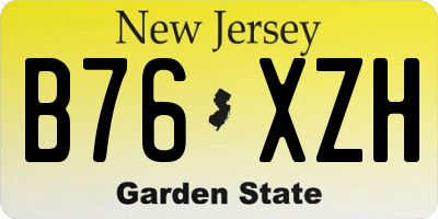 NJ license plate B76XZH