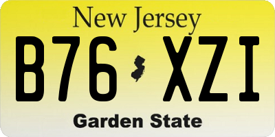 NJ license plate B76XZI