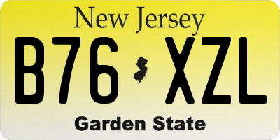 NJ license plate B76XZL