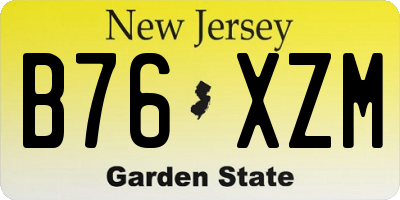 NJ license plate B76XZM
