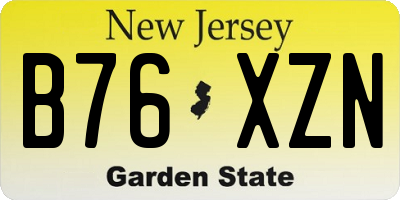 NJ license plate B76XZN