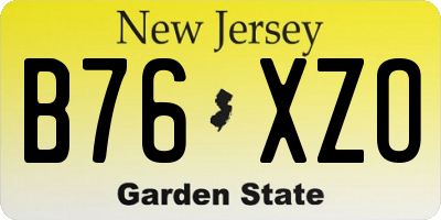 NJ license plate B76XZO