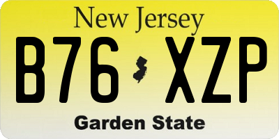 NJ license plate B76XZP