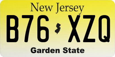 NJ license plate B76XZQ