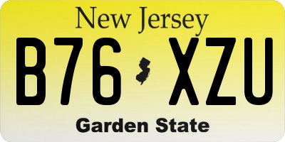 NJ license plate B76XZU