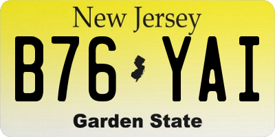 NJ license plate B76YAI