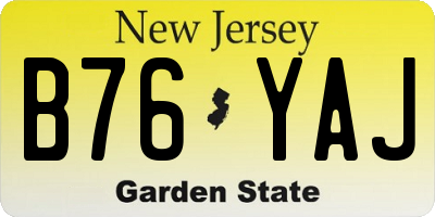 NJ license plate B76YAJ