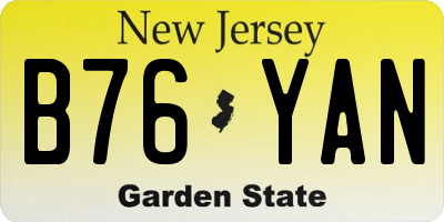 NJ license plate B76YAN