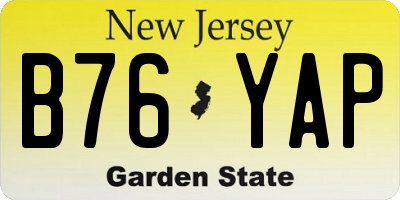 NJ license plate B76YAP