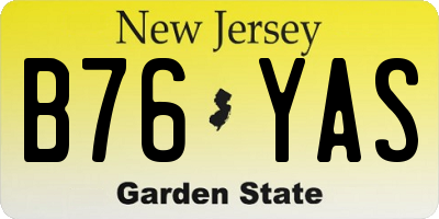 NJ license plate B76YAS
