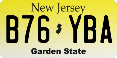 NJ license plate B76YBA