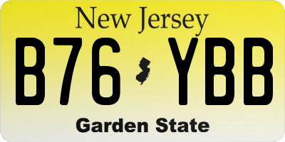 NJ license plate B76YBB