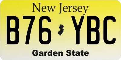 NJ license plate B76YBC