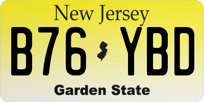 NJ license plate B76YBD