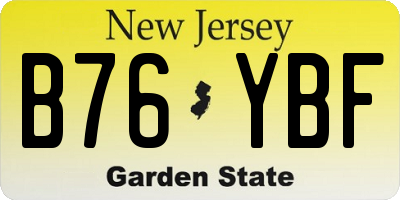 NJ license plate B76YBF