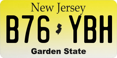 NJ license plate B76YBH