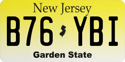 NJ license plate B76YBI