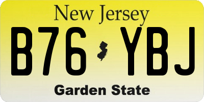 NJ license plate B76YBJ