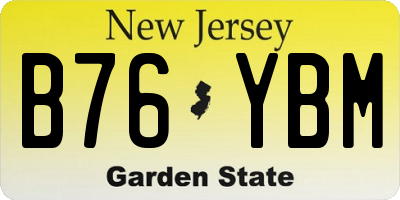 NJ license plate B76YBM