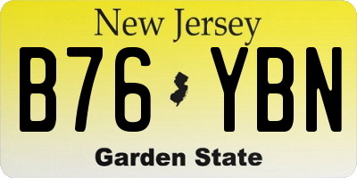 NJ license plate B76YBN