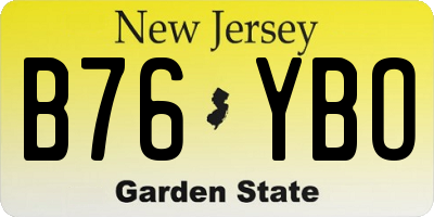 NJ license plate B76YBO