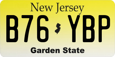NJ license plate B76YBP
