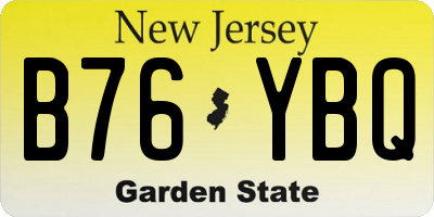 NJ license plate B76YBQ