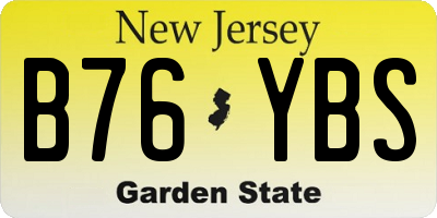NJ license plate B76YBS