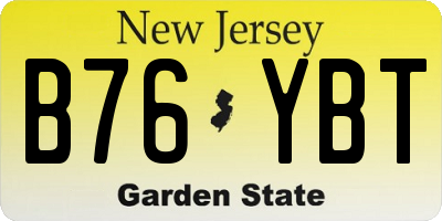 NJ license plate B76YBT